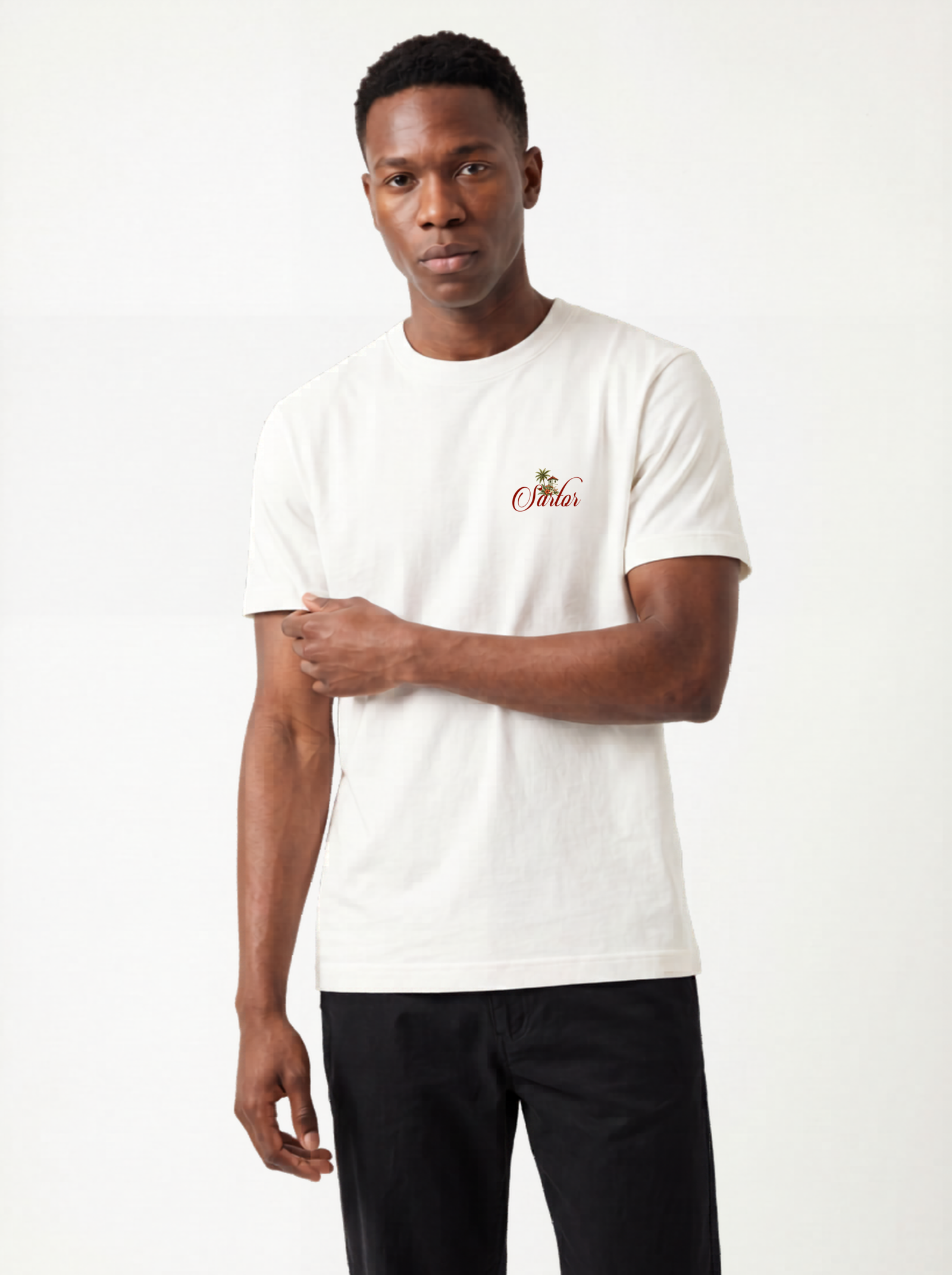 White SARTOR Island Villa T-shirt e-commerce product image