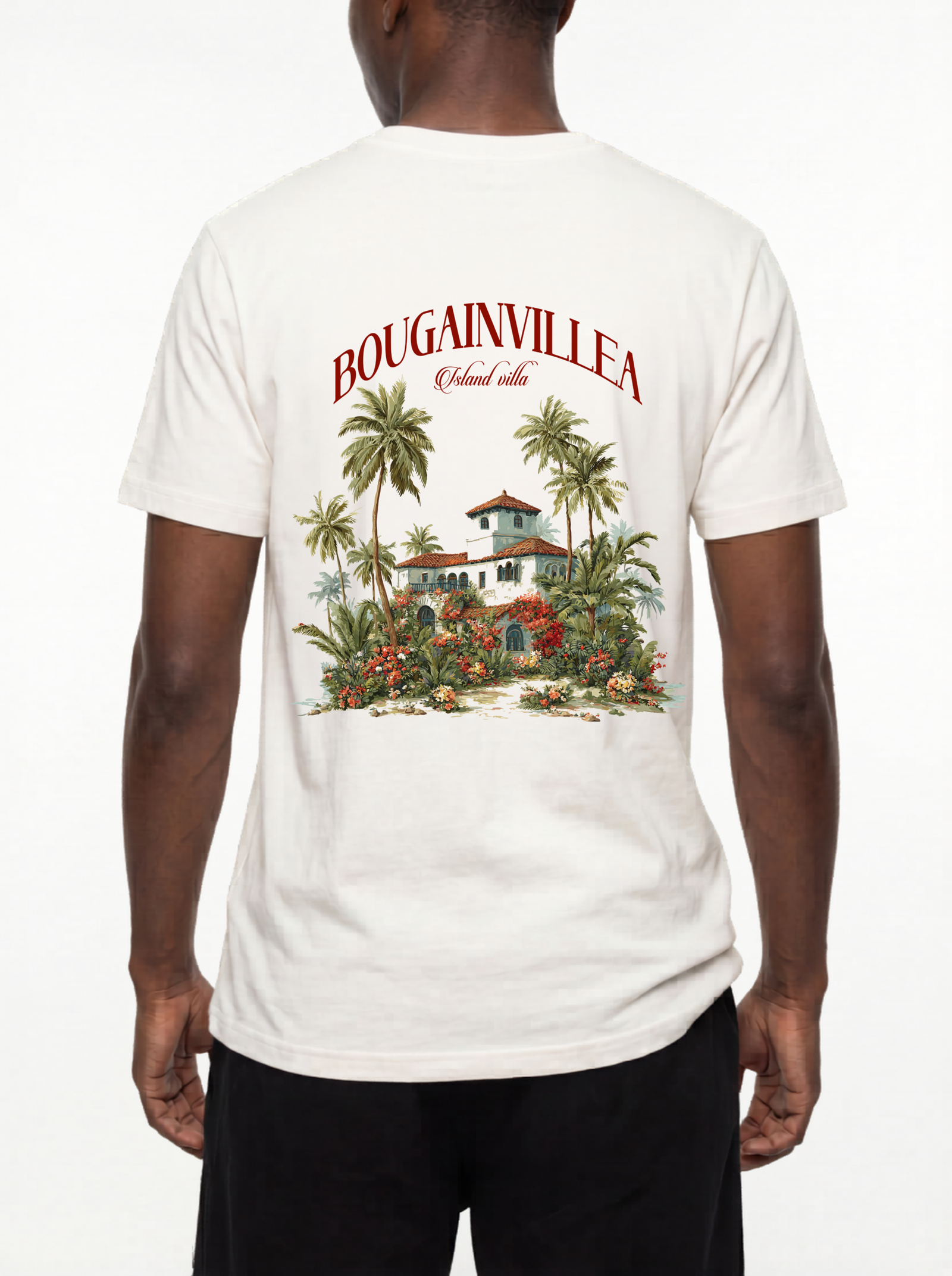 SARTOR Island Villa white T-shirt back design